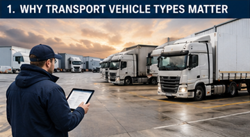 Logistics manager selecting transport vehicle type for cargo delivery in Europe